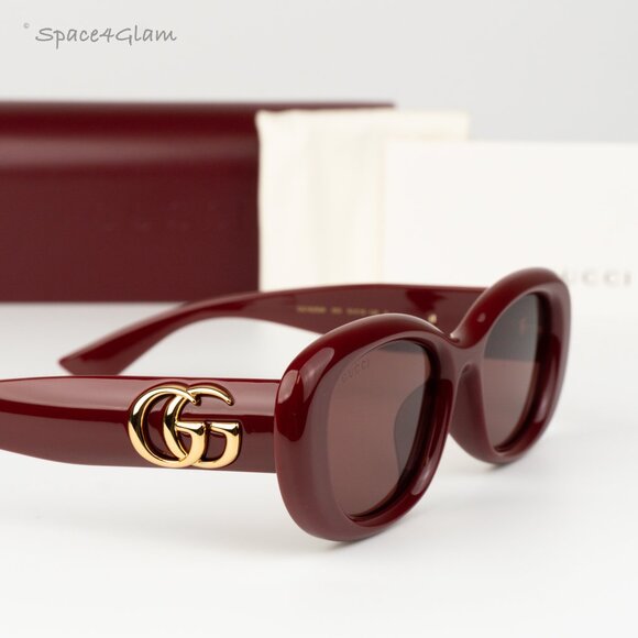 Gucci Women Sunglasses Burgundy Red Oval GG1829SK 003 NEW AUTHENTIC main image 8